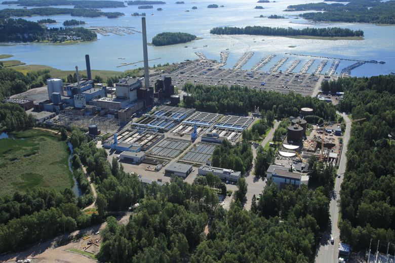 avloppsreningsverket i Finno i Esbo år 2021