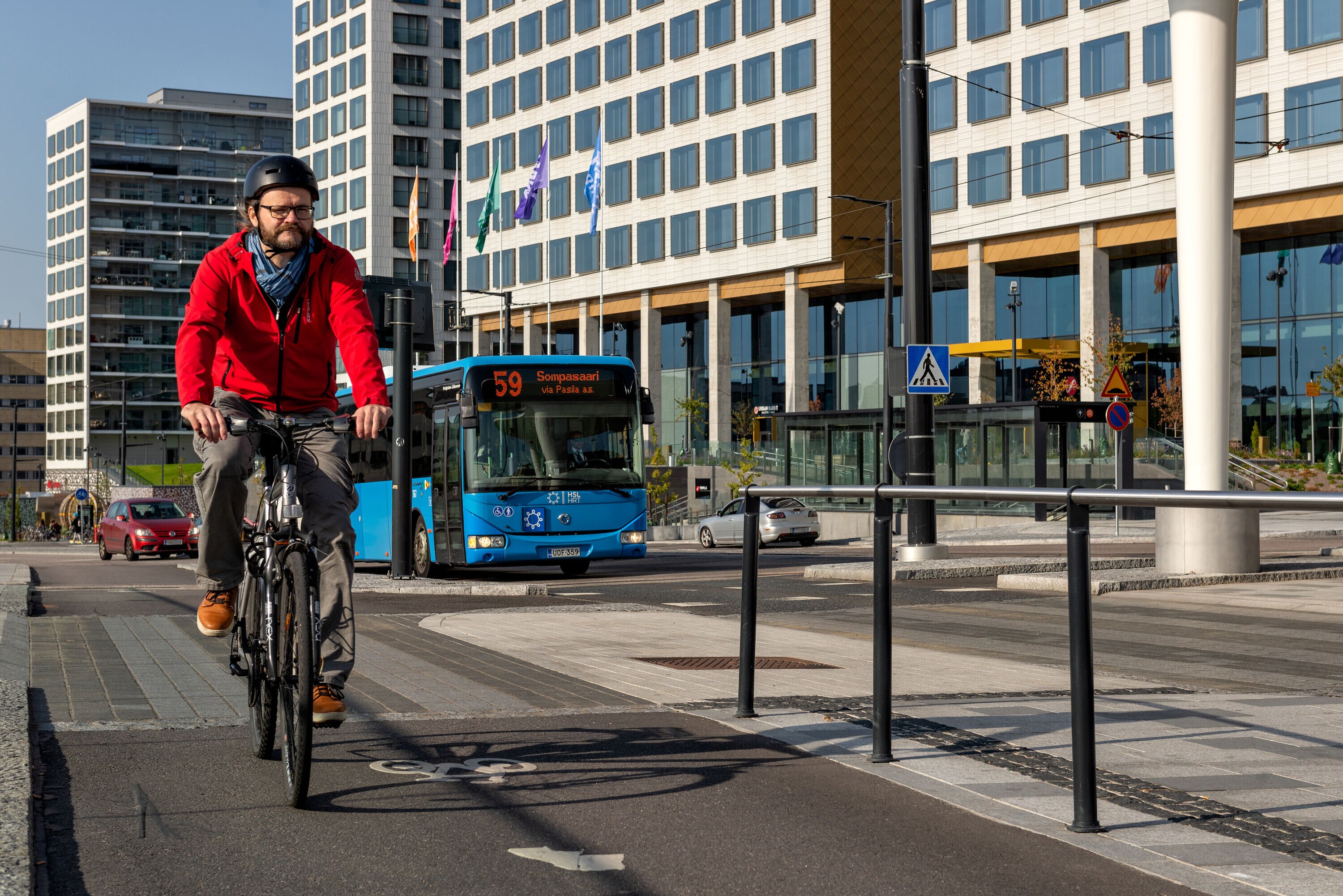 Cyklist i Helsingfors. 