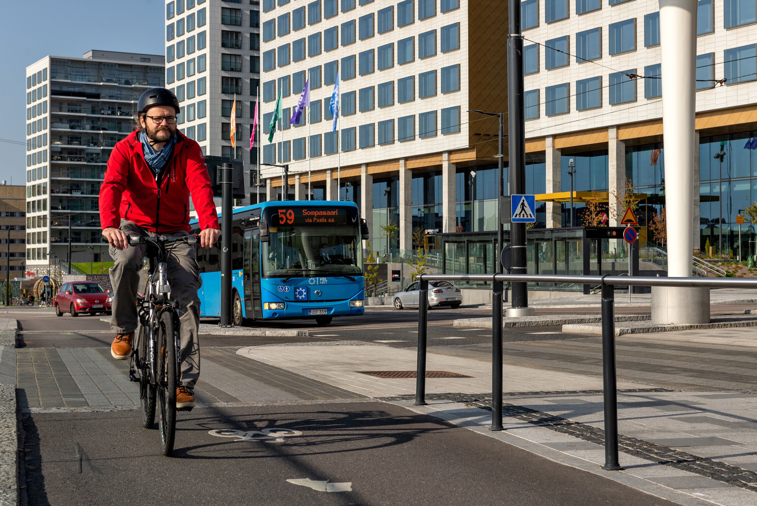 Cyklist i Helsingfors. 